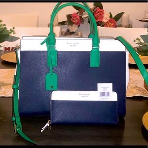 NWT Kate Spade Colorblock Tote w/Matching Wallet